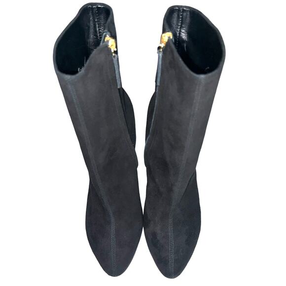 Giuseppe Zanotti Black Suede Animal Print Hide Cindy Wedge Heeled Boots Size 9.5 - Picture 8 of 16